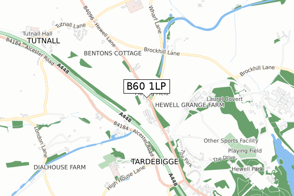 B60 1LP map - small scale - OS Open Zoomstack (Ordnance Survey)