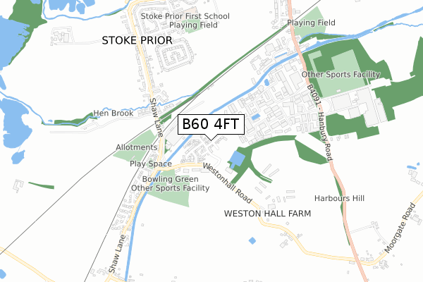 B60 4FT map - small scale - OS Open Zoomstack (Ordnance Survey)