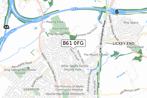B61 0FG map - small scale - OS Open Zoomstack (Ordnance Survey) B61 0FG map - small scale - OS Open Zoomstack (Ordnance Survey)