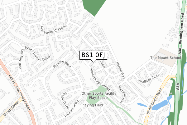 B61 0FJ map - large scale - OS Open Zoomstack (Ordnance Survey) B61 0FJ map - large scale - OS Open Zoomstack (Ordnance Survey)