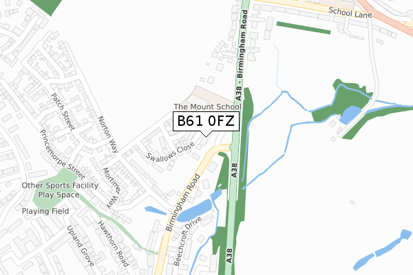B61 0FZ map - large scale - OS Open Zoomstack (Ordnance Survey) B61 0FZ map - large scale - OS Open Zoomstack (Ordnance Survey)