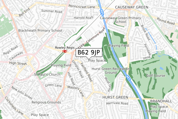 B62 9JP map - small scale - OS Open Zoomstack (Ordnance Survey) B62 9JP map - small scale - OS Open Zoomstack (Ordnance Survey)