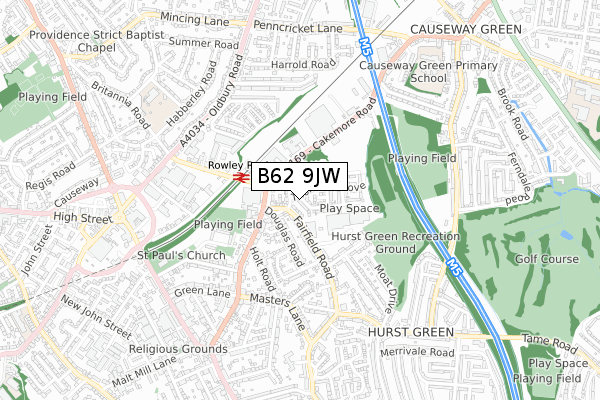 B62 9JW map - small scale - OS Open Zoomstack (Ordnance Survey) B62 9JW map - small scale - OS Open Zoomstack (Ordnance Survey)