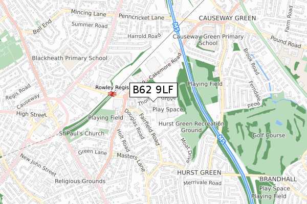 B62 9LF map - small scale - OS Open Zoomstack (Ordnance Survey) B62 9LF map - small scale - OS Open Zoomstack (Ordnance Survey)