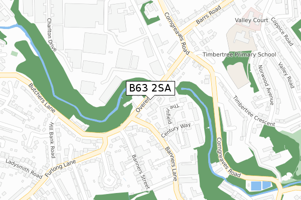 B63 2SA map - large scale - OS Open Zoomstack (Ordnance Survey)