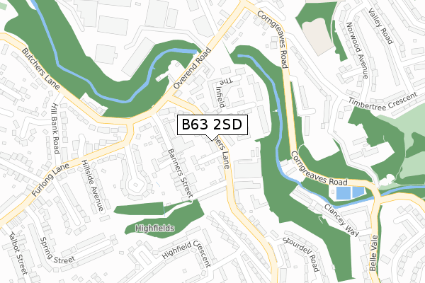 B63 2SD map - large scale - OS Open Zoomstack (Ordnance Survey)