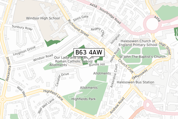 B63 4AW map - large scale - OS Open Zoomstack (Ordnance Survey) B63 4AW map - large scale - OS Open Zoomstack (Ordnance Survey)