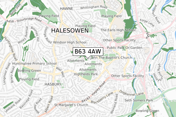 B63 4AW map - small scale - OS Open Zoomstack (Ordnance Survey) B63 4AW map - small scale - OS Open Zoomstack (Ordnance Survey)