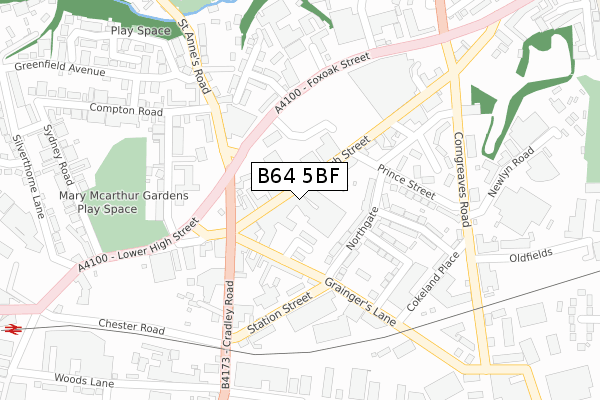 B64 5BF map - large scale - OS Open Zoomstack (Ordnance Survey) B64 5BF map - large scale - OS Open Zoomstack (Ordnance Survey)