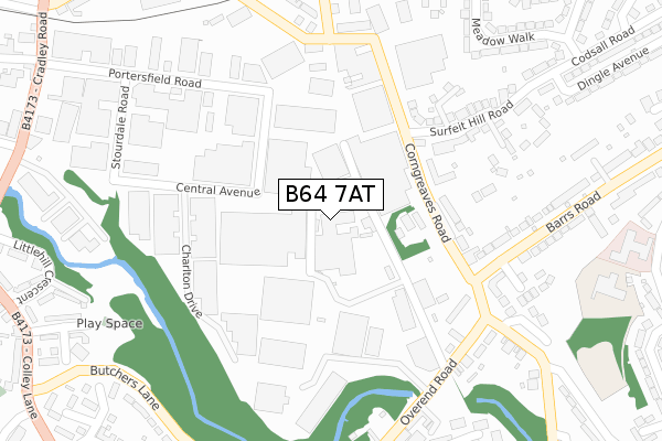 B64 7AT map - large scale - OS Open Zoomstack (Ordnance Survey)