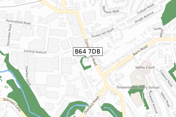 B64 7DB map - large scale - OS Open Zoomstack (Ordnance Survey)