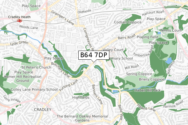 B64 7DP map - small scale - OS Open Zoomstack (Ordnance Survey)