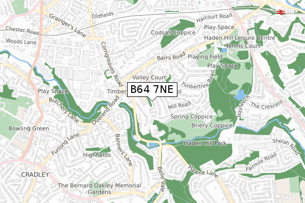 B64 7NE map - small scale - OS Open Zoomstack (Ordnance Survey)