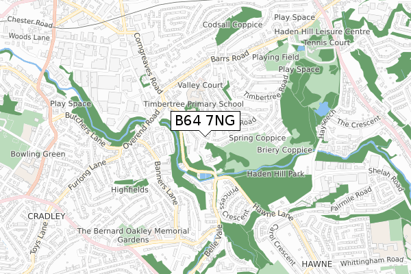 B64 7NG map - small scale - OS Open Zoomstack (Ordnance Survey)