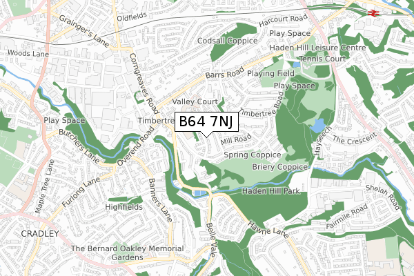 B64 7NJ map - small scale - OS Open Zoomstack (Ordnance Survey)