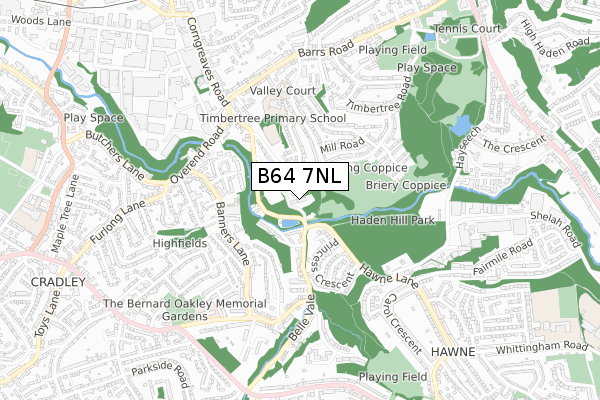 B64 7NL map - small scale - OS Open Zoomstack (Ordnance Survey)