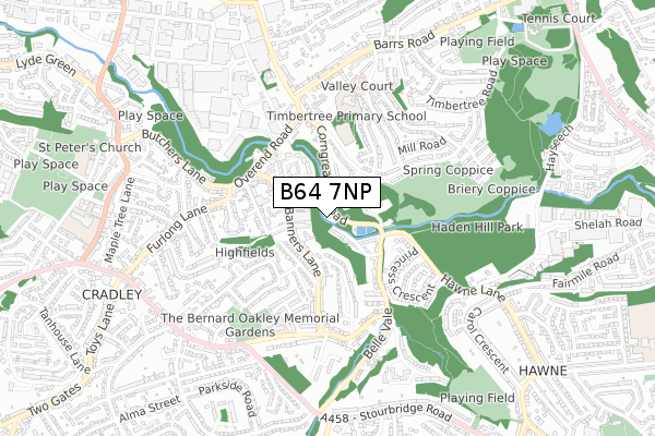 B64 7NP map - small scale - OS Open Zoomstack (Ordnance Survey)