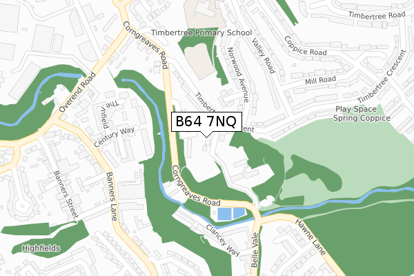 B64 7NQ map - large scale - OS Open Zoomstack (Ordnance Survey)