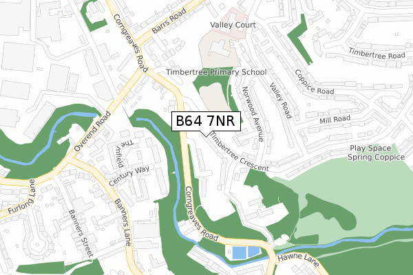 B64 7NR map - large scale - OS Open Zoomstack (Ordnance Survey)