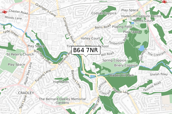 B64 7NR map - small scale - OS Open Zoomstack (Ordnance Survey)