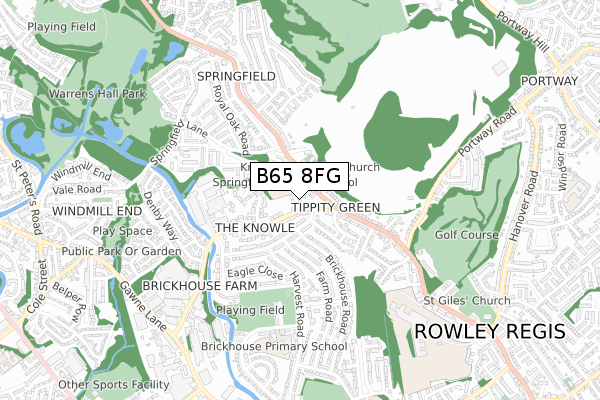 B65 8FG map - small scale - OS Open Zoomstack (Ordnance Survey)