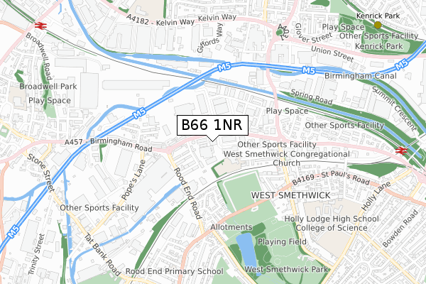 B66 1NR map - small scale - OS Open Zoomstack (Ordnance Survey)