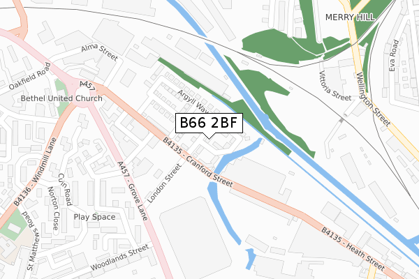 B66 2BF map - large scale - OS Open Zoomstack (Ordnance Survey) B66 2BF map - large scale - OS Open Zoomstack (Ordnance Survey)