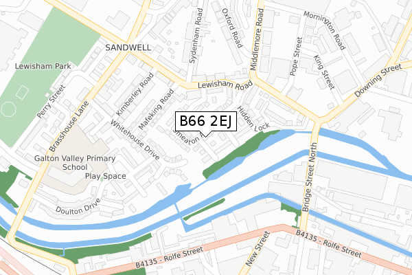 B66 2EJ map - large scale - OS Open Zoomstack (Ordnance Survey)