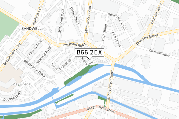 B66 2EX map - large scale - OS Open Zoomstack (Ordnance Survey)