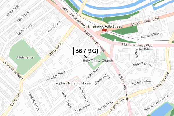 B67 9GJ map - large scale - OS Open Zoomstack (Ordnance Survey) B67 9GJ map - large scale - OS Open Zoomstack (Ordnance Survey)