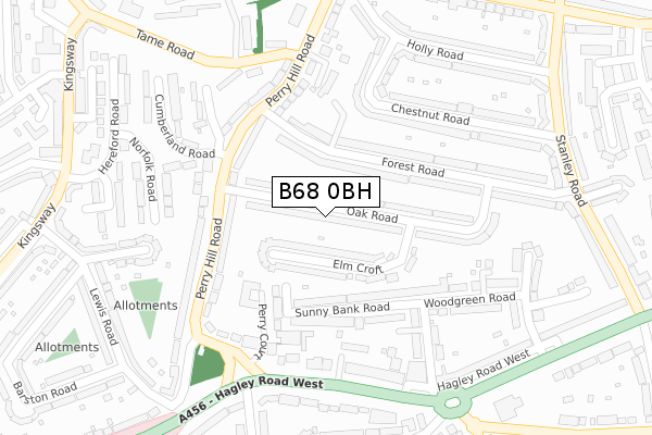 B68 0BH map - large scale - OS Open Zoomstack (Ordnance Survey) B68 0BH map - large scale - OS Open Zoomstack (Ordnance Survey)