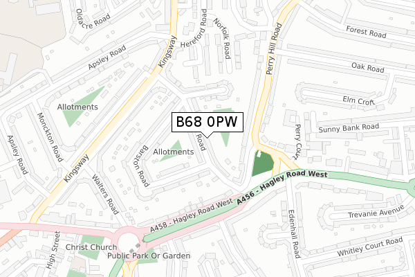 B68 0PW map - large scale - OS Open Zoomstack (Ordnance Survey) B68 0PW map - large scale - OS Open Zoomstack (Ordnance Survey)