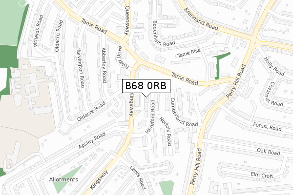 B68 0RB map - large scale - OS Open Zoomstack (Ordnance Survey) B68 0RB map - large scale - OS Open Zoomstack (Ordnance Survey)