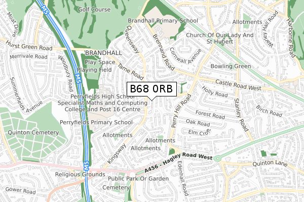 B68 0RB map - small scale - OS Open Zoomstack (Ordnance Survey) B68 0RB map - small scale - OS Open Zoomstack (Ordnance Survey)