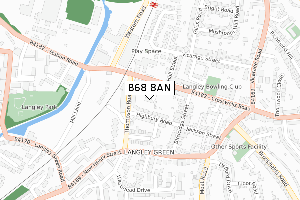 B68 8AN map - large scale - OS Open Zoomstack (Ordnance Survey) B68 8AN map - large scale - OS Open Zoomstack (Ordnance Survey)