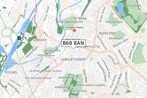 B68 8AN map - small scale - OS Open Zoomstack (Ordnance Survey) B68 8AN map - small scale - OS Open Zoomstack (Ordnance Survey)