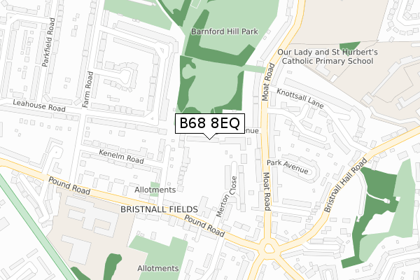 B68 8EQ map - large scale - OS Open Zoomstack (Ordnance Survey) B68 8EQ map - large scale - OS Open Zoomstack (Ordnance Survey)