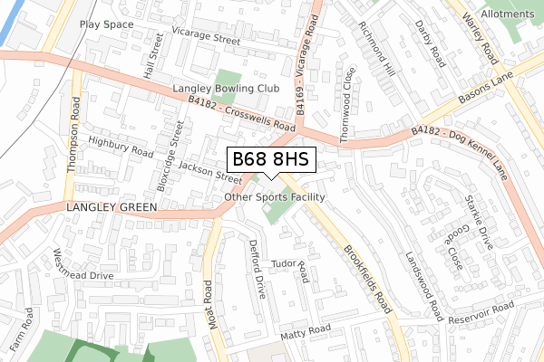 B68 8HS map - large scale - OS Open Zoomstack (Ordnance Survey) B68 8HS map - large scale - OS Open Zoomstack (Ordnance Survey)