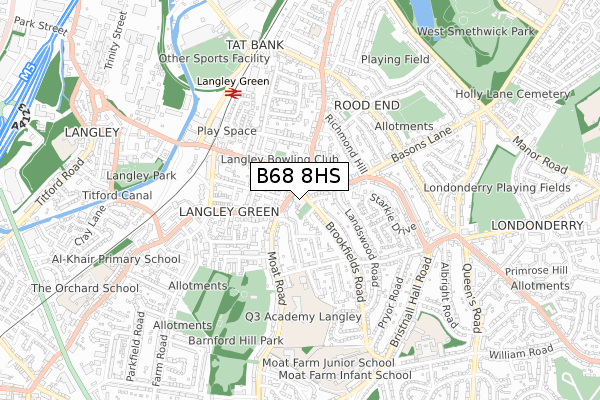 B68 8HS map - small scale - OS Open Zoomstack (Ordnance Survey) B68 8HS map - small scale - OS Open Zoomstack (Ordnance Survey)