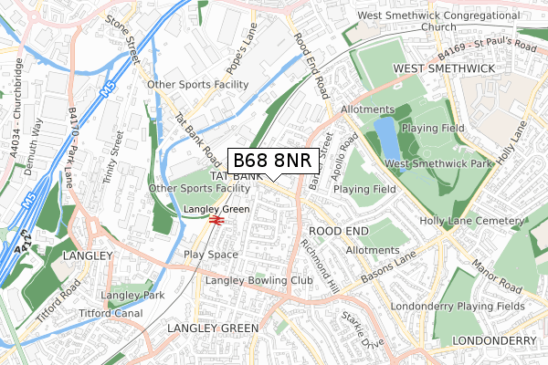 B68 8NR map - small scale - OS Open Zoomstack (Ordnance Survey)