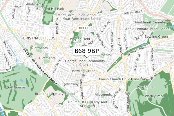 B68 9BP map - small scale - OS Open Zoomstack (Ordnance Survey) B68 9BP map - small scale - OS Open Zoomstack (Ordnance Survey)