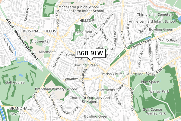 B68 9LW map - small scale - OS Open Zoomstack (Ordnance Survey) B68 9LW map - small scale - OS Open Zoomstack (Ordnance Survey)