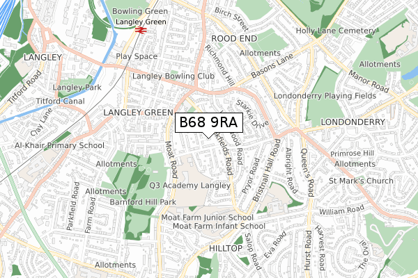 B68 9RA map - small scale - OS Open Zoomstack (Ordnance Survey) B68 9RA map - small scale - OS Open Zoomstack (Ordnance Survey)