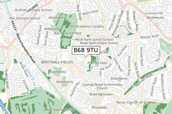 B68 9TU map - small scale - OS Open Zoomstack (Ordnance Survey) B68 9TU map - small scale - OS Open Zoomstack (Ordnance Survey)
