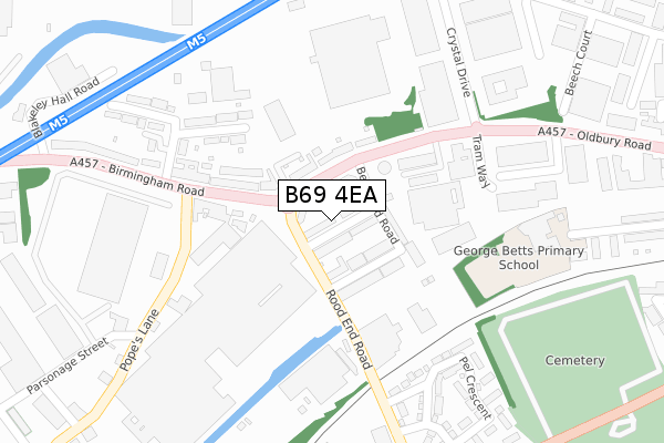 B69 4EA map - large scale - OS Open Zoomstack (Ordnance Survey)