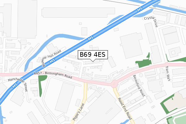 B69 4ES map - large scale - OS Open Zoomstack (Ordnance Survey)