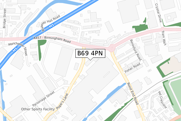 B69 4PN map - large scale - OS Open Zoomstack (Ordnance Survey)