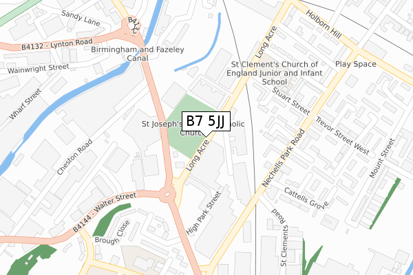 B7 5JJ map - large scale - OS Open Zoomstack (Ordnance Survey)