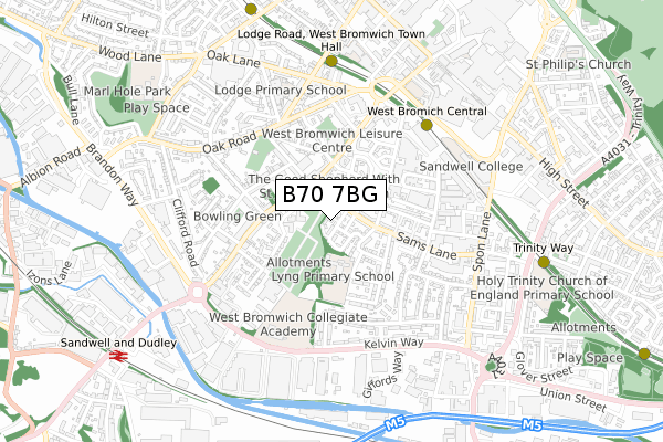 B70 7BG map - small scale - OS Open Zoomstack (Ordnance Survey)