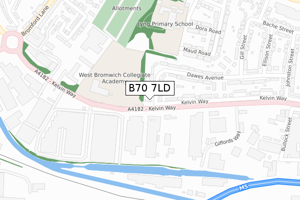 B70 7LD map - large scale - OS Open Zoomstack (Ordnance Survey)